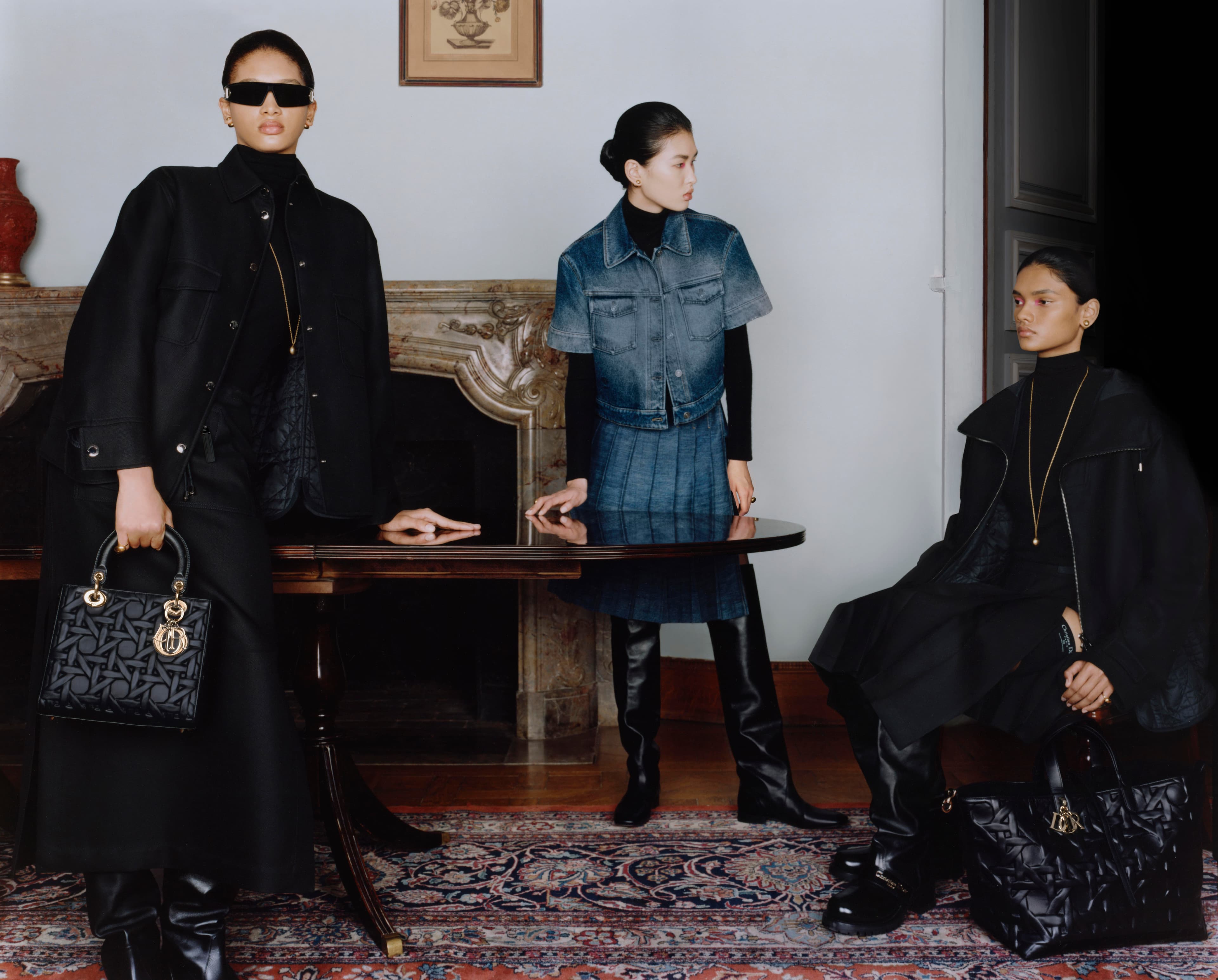 DIOR 2024秋冬廣告形象大片中,即可見到Graphic Cannage圖騰的運用。(DIOR提供)