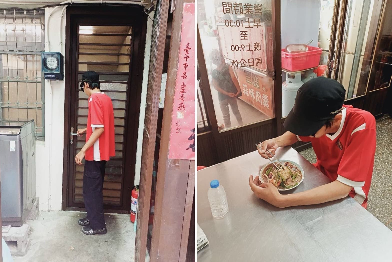台中21歲青年是所謂「黑戶」,被里長帶去餐館吃飯甚至不知可以隨便找位子坐。(翻攝蘇乙青臉書)