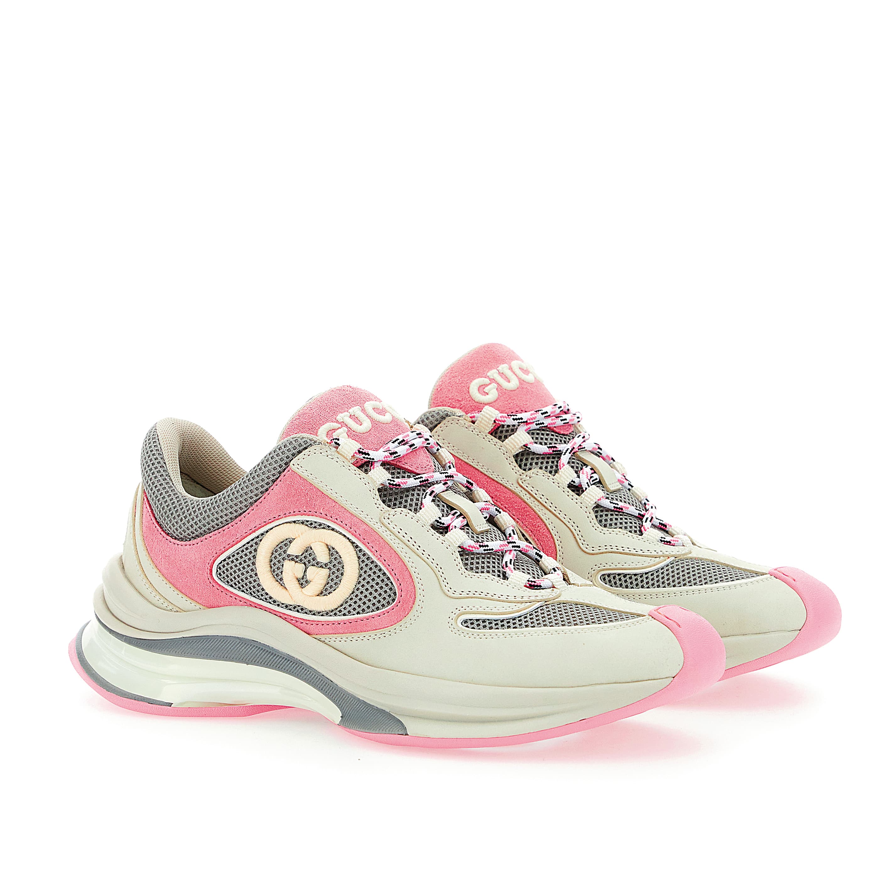 女士GUCCI RUN運動鞋(灰粉)。NT$37,000