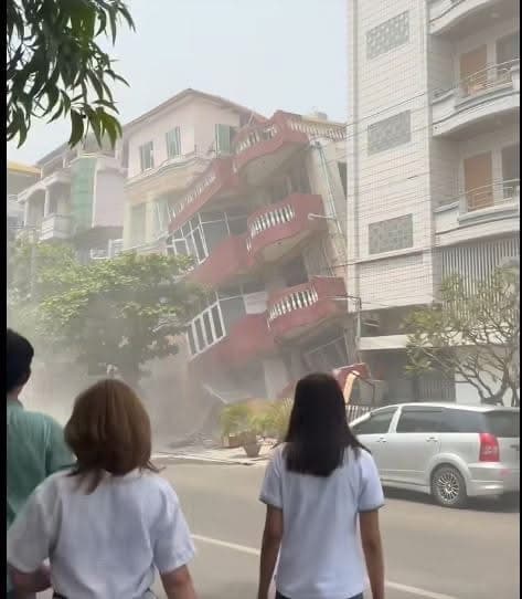 緬甸中部今日發生規模7.7強震,多地陸續傳出建物倒塌與人員傷亡。(緬甸台商提供)