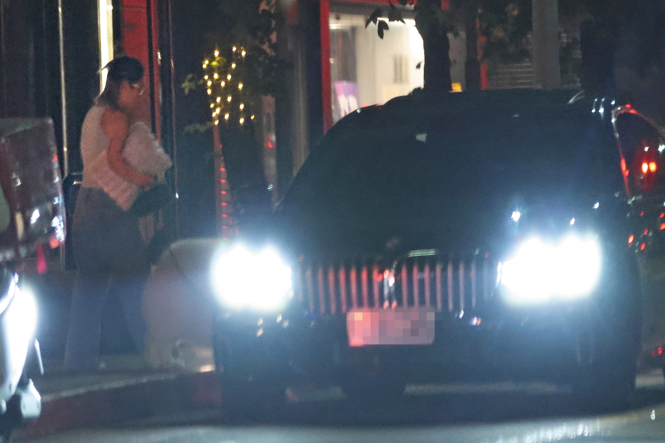 徐瑋吟從台北內湖一棟建案步出,帶著愛犬,準備上一輛BMW。