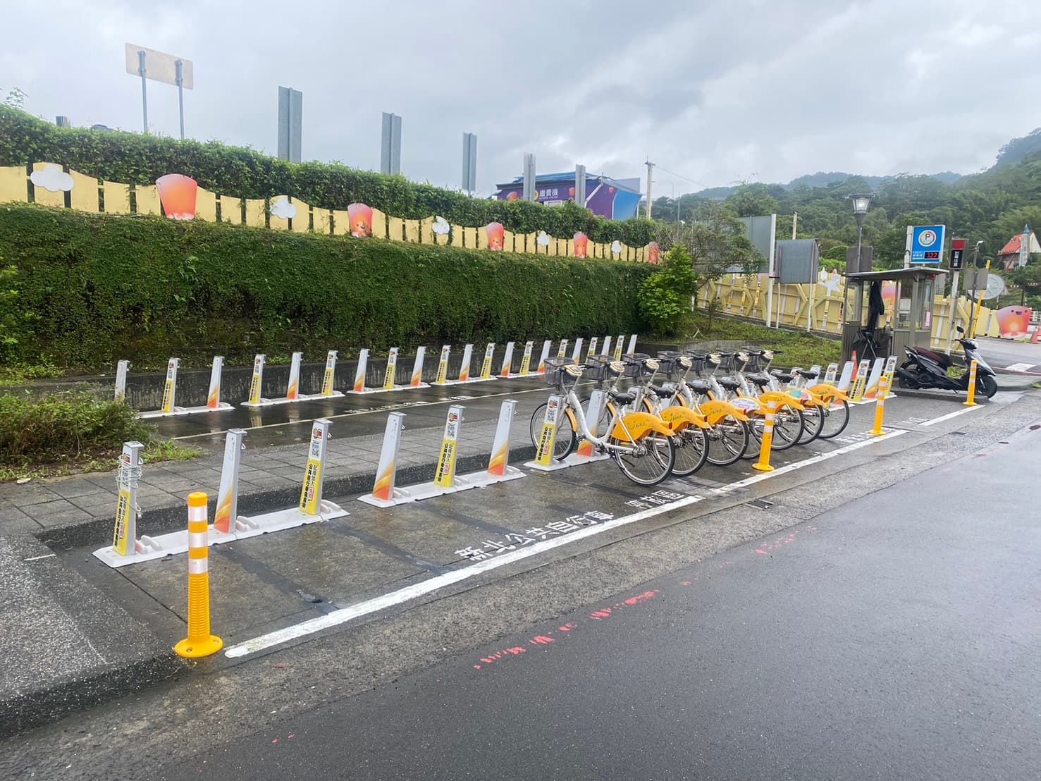 YouBike站「十分遊客中心」啟用。(新北市交通局提供)
