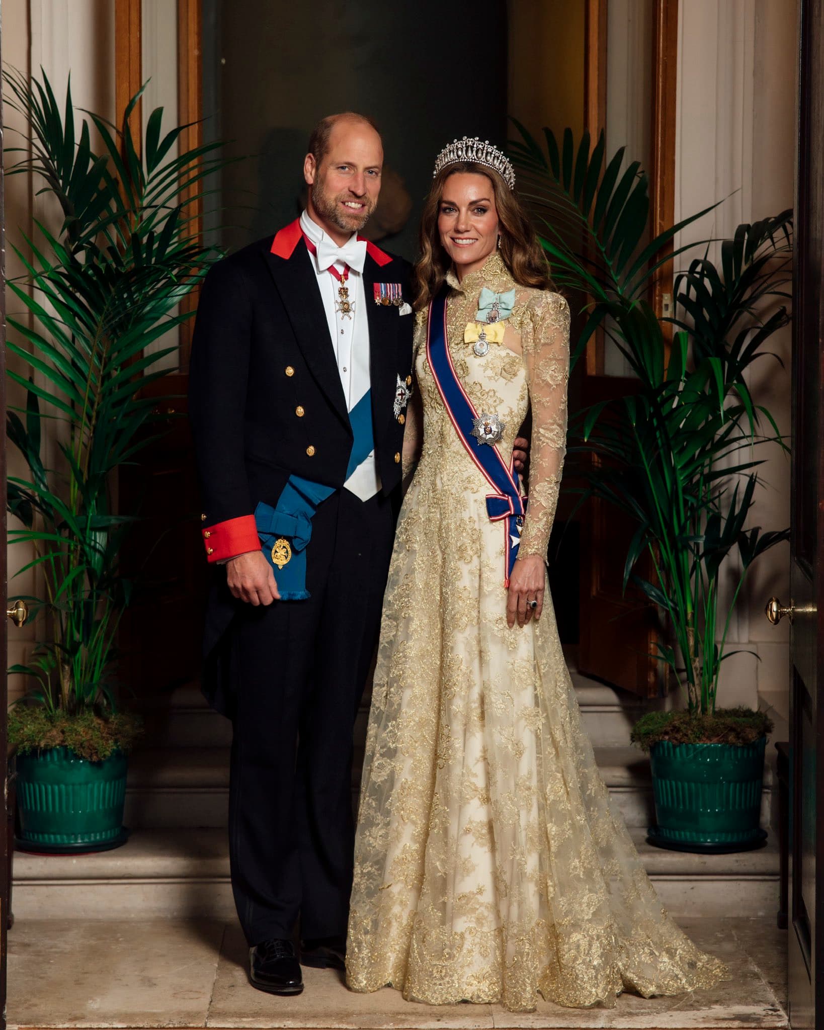 凱特王妃一襲Phillipa Lepley禮服,驚豔全場。(翻攝princeandprincessofwales IG)