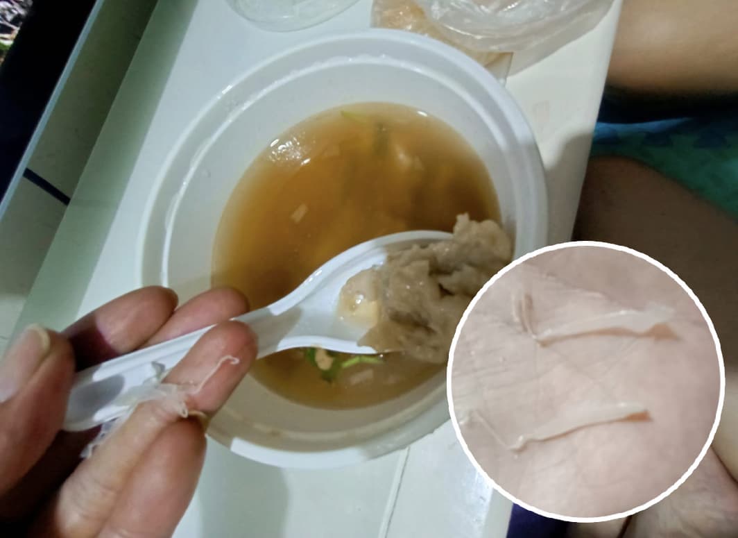 民眾吃到塑膠條。(翻攝臉書社團基隆人)