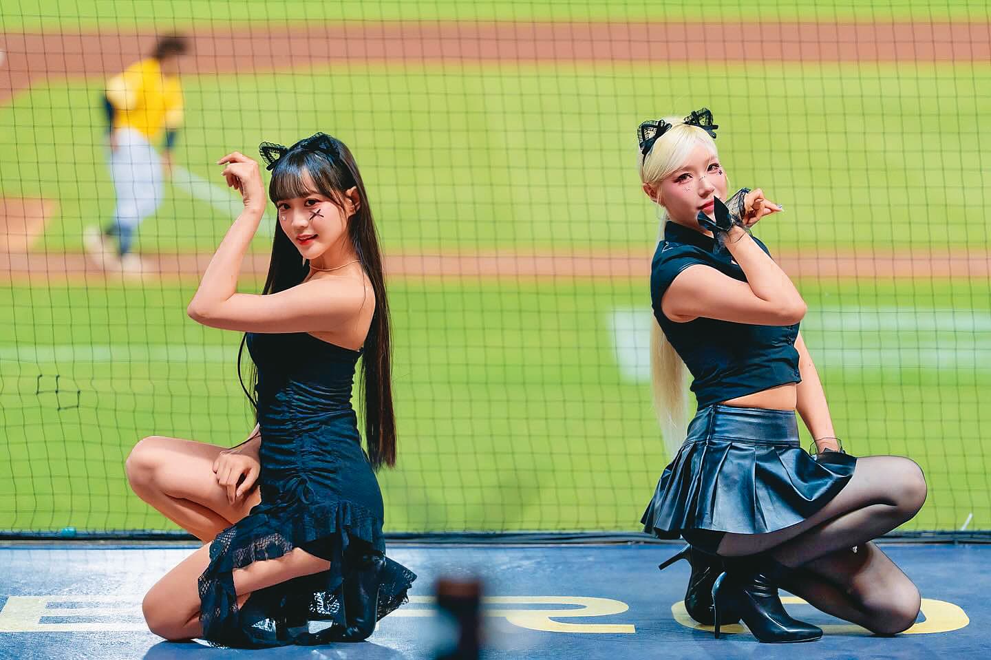 遭韓籍經紀人騷擾,邊荷律(左)、李丹妃(右)低調處理。(翻攝自Passion Sisters 中信兄弟啦啦隊臉書)