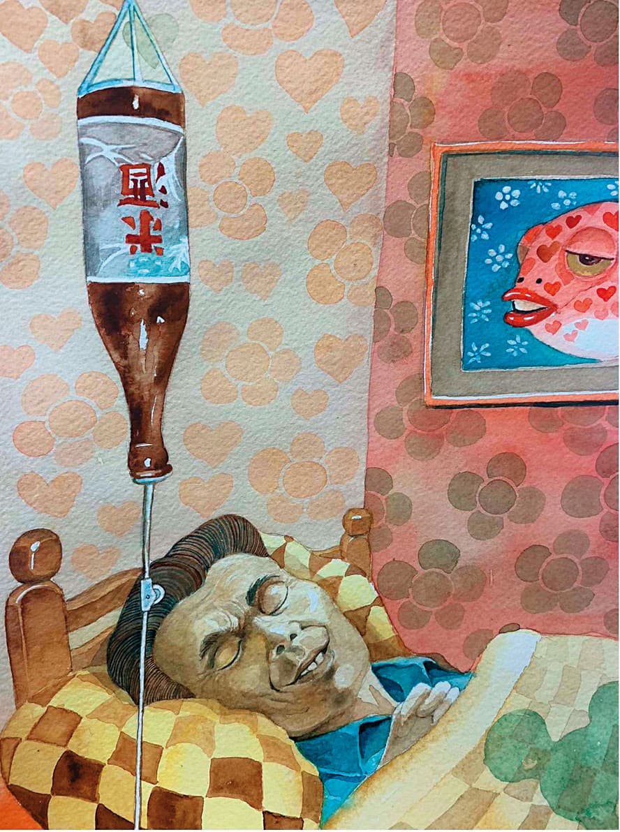 詹政融的文薈獎得獎作,畫的是家鄉故事,人物取材自真實生活,也透露出對小人物的悲憫和疼惜。(詹政融提供)