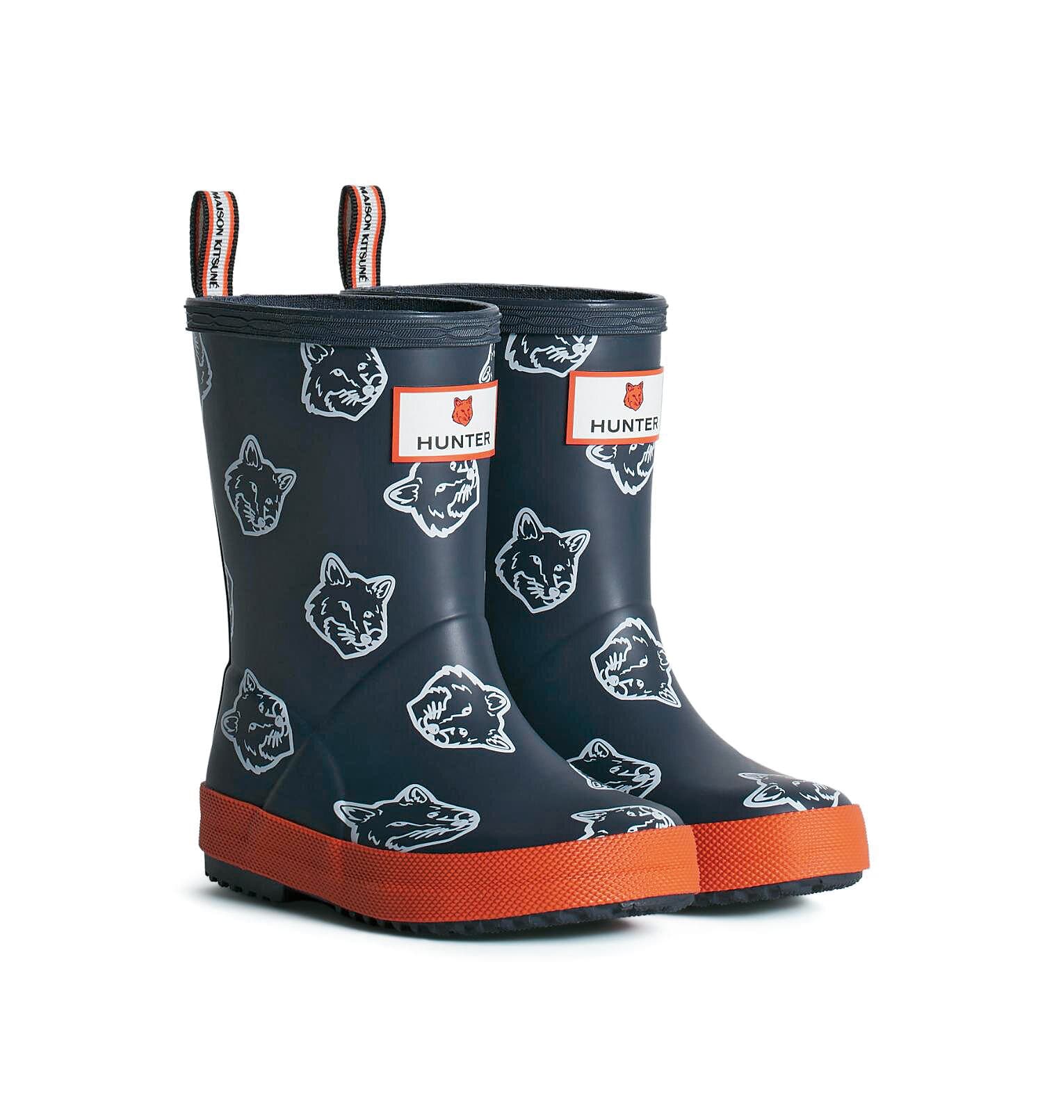 Maison Kitsuné×HUNTER夜空藍狐狸頭小童短靴。NT$3,200
