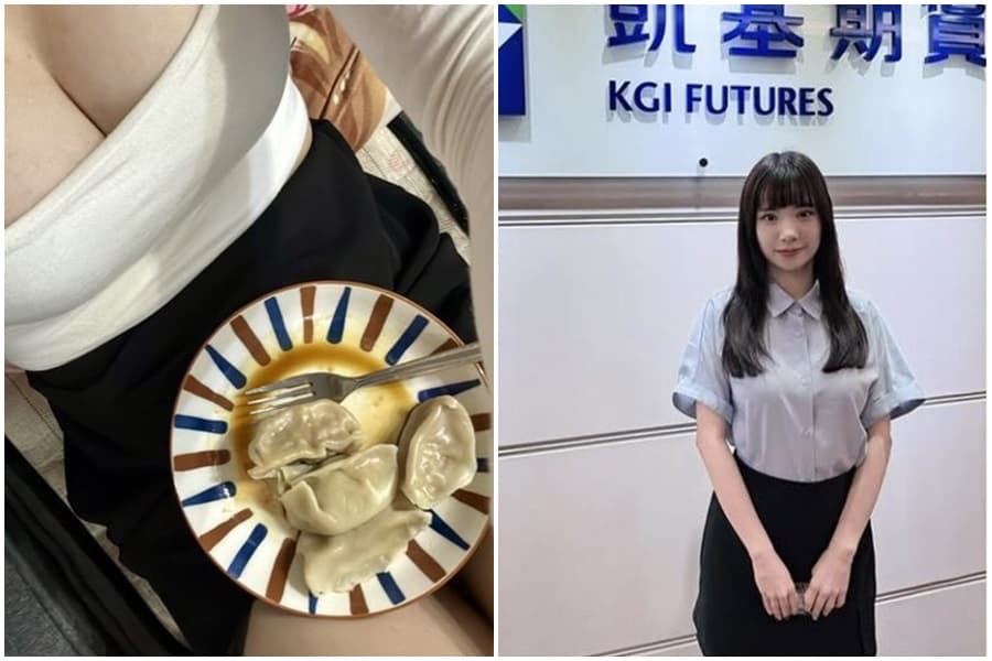 期貨正妹營業員曬水餃照,引發網友暴動。(翻攝自IG)