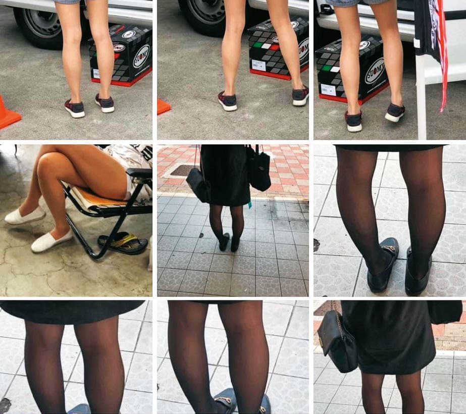 蘇男常在街頭偷拍路人女性的腿部,並透過臉書分享。(讀者提供)