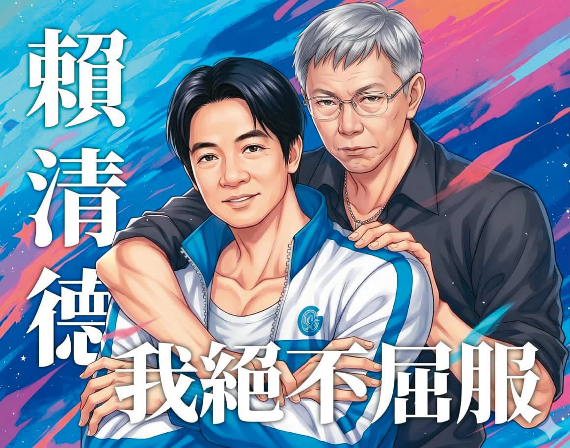 網友將柯P宣言惡搞成BL風二創圖,這畫面怎麼不太蘇湖…(摀嘴)(翻攝自Threads)