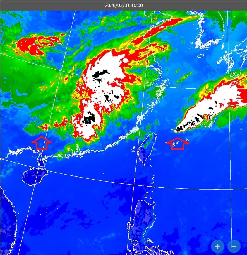 鄭明典分析, 「煙囪雲」出現,對流雨會較明顯。(取自鄭明典臉書)