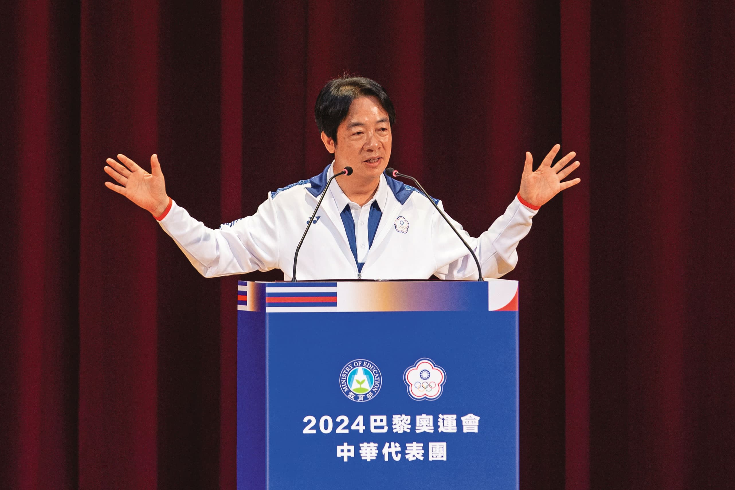 賴清德為代表團授旗，並提醒幕僚成立因應小組備戰奧運。