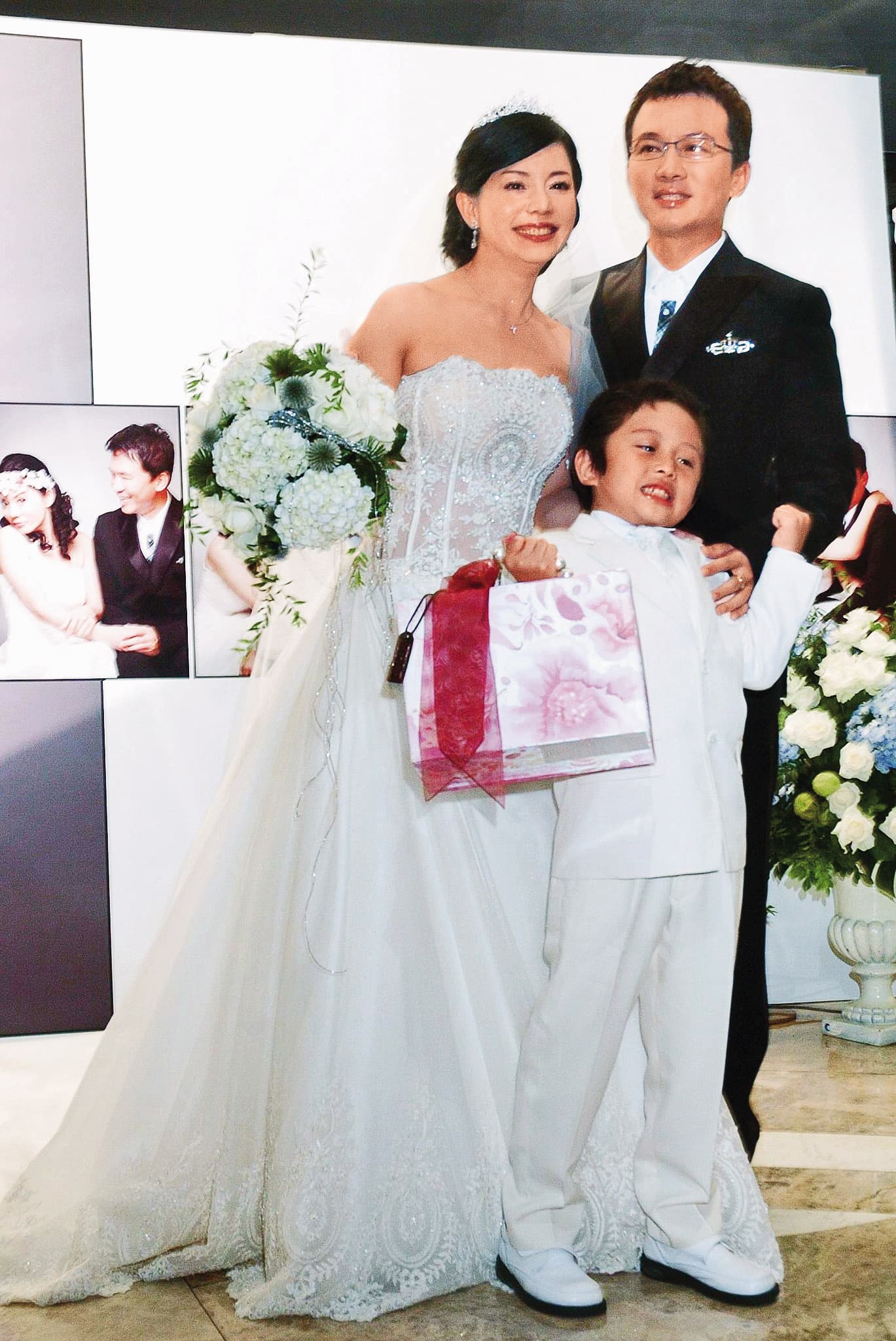 2007年孫鵬和狄鶯再婚，兒子孫安佐開心陪著父母辦婚宴。