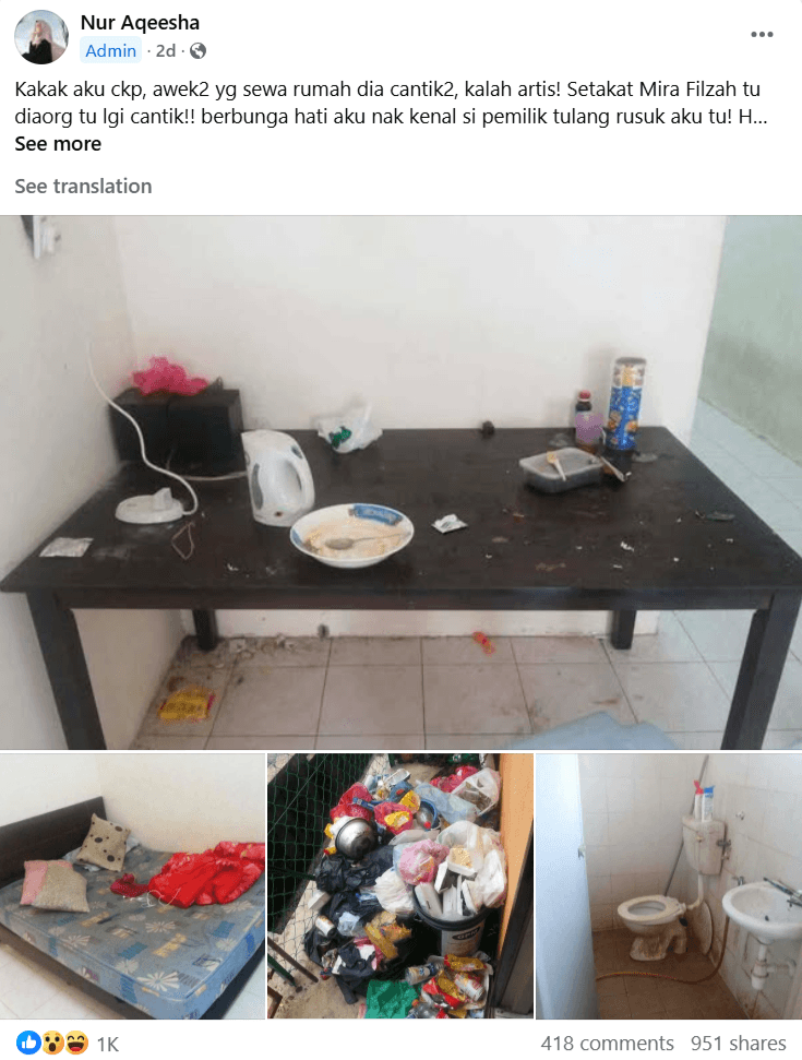 沙魯的分享在網路上引起熱議。（翻攝「Deco Rumah Cara Kita」臉書社團）