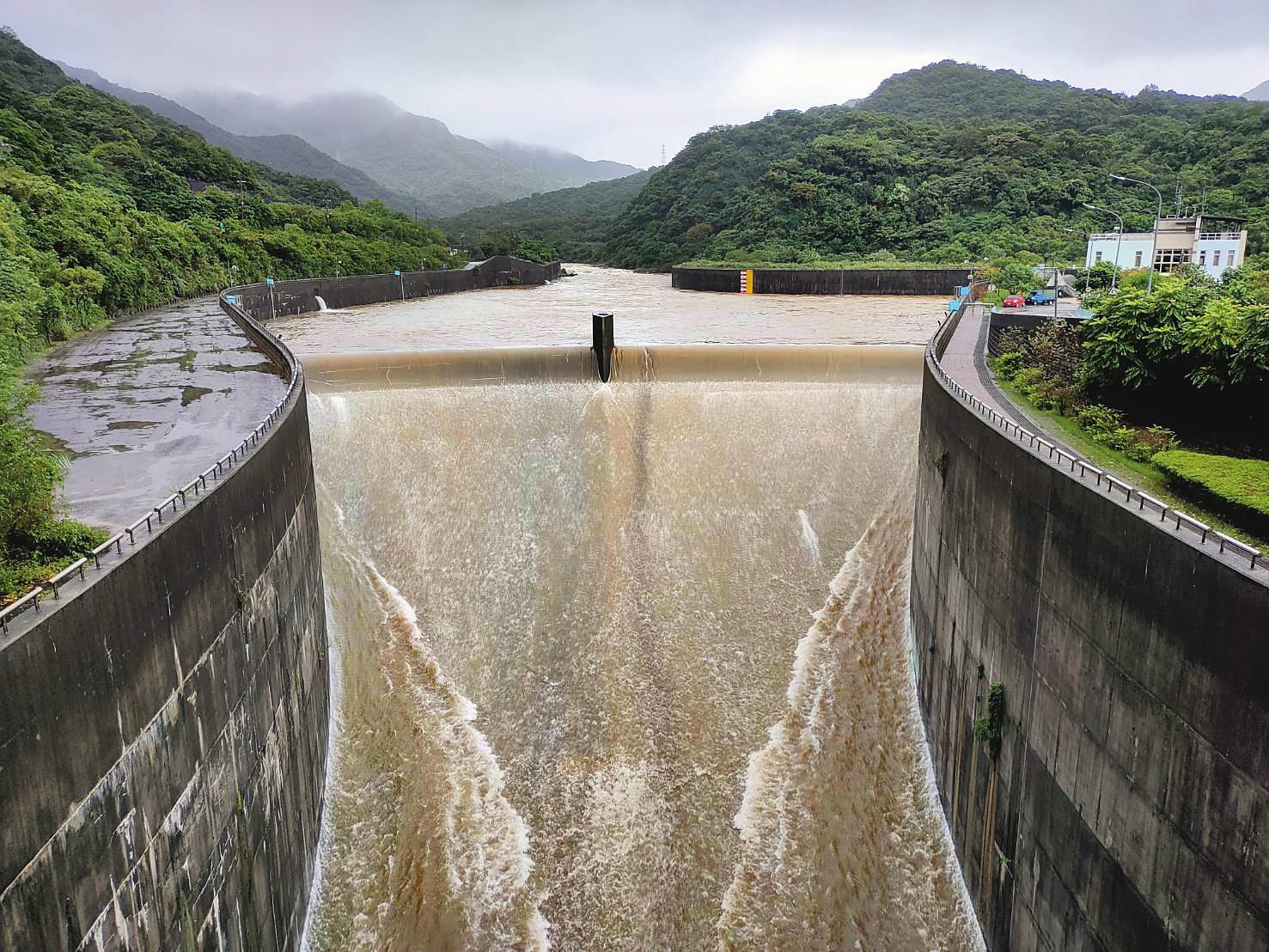 員山子分洪道最大分洪量為1310秒立方公尺,可抵擋200年頻率洪水。(翻攝經濟部水利署官網)