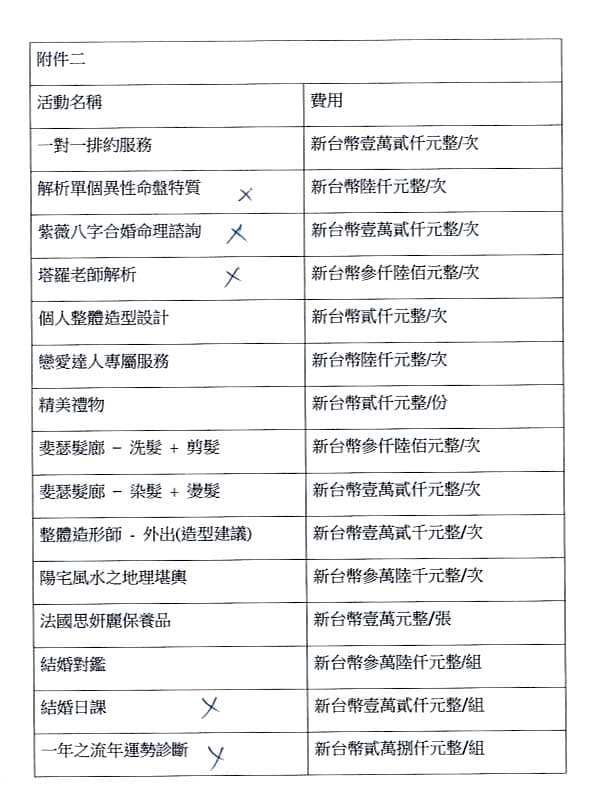 黑心婚友社除了安排相親,還提供許多服務,吸引會員加碼升等。(讀者提供)