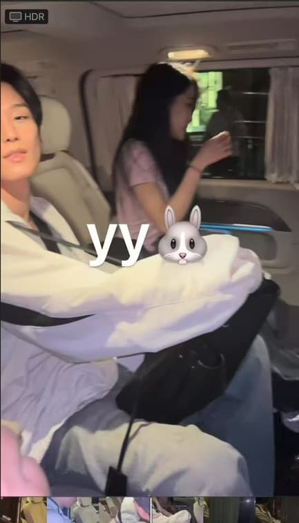 李柱延(左)曾被拍到探班申詩雅後,乘坐同部保母車離開。(網路圖片)