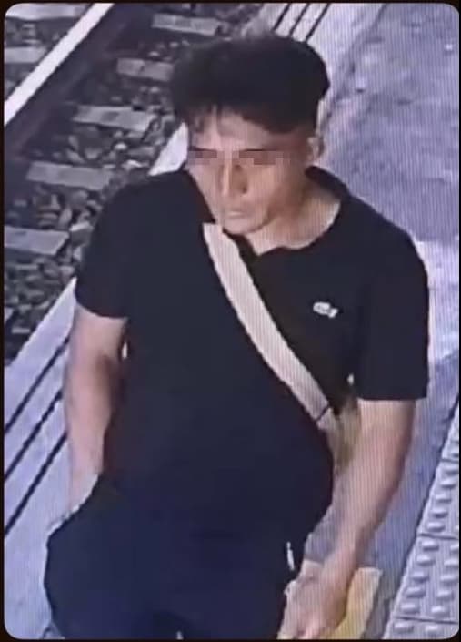 葉男在田中站亂按號誌後跳軌逃跑。（臉書三鐵情報社）