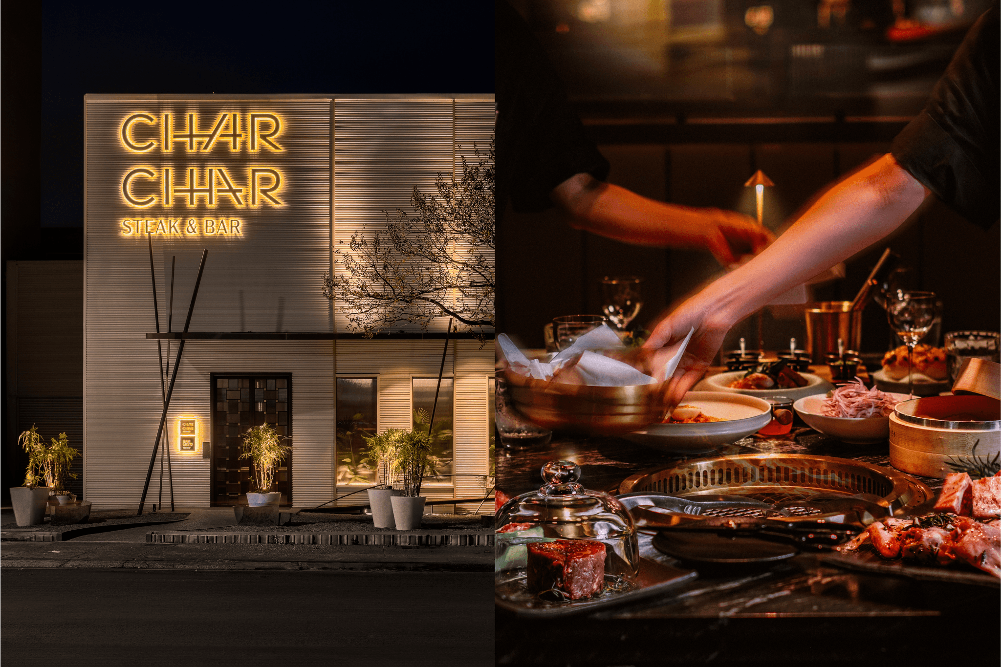 深耕台中近30年的麻葉餐飲集團,旗下「CHAR CHAR steak & bar」結合現點現切冷藏原塊肉品、異國Tapas與亞洲50大酒吧BAR MOOD專屬調酒,以「eat. drink. hangout. repeat.」為態度,打造輕鬆自在的聚會場域。(CHAR CHAR Steak & Bar提供)