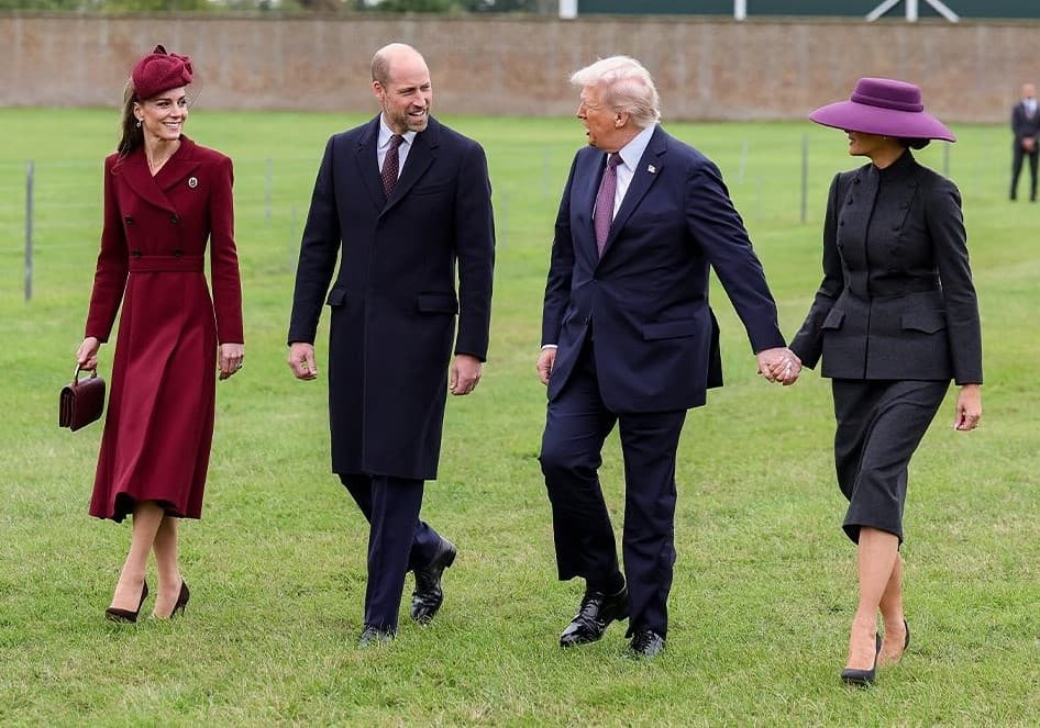 威廉夫婦迎接川普夫婦。(翻攝princeandprincessofwales IG)