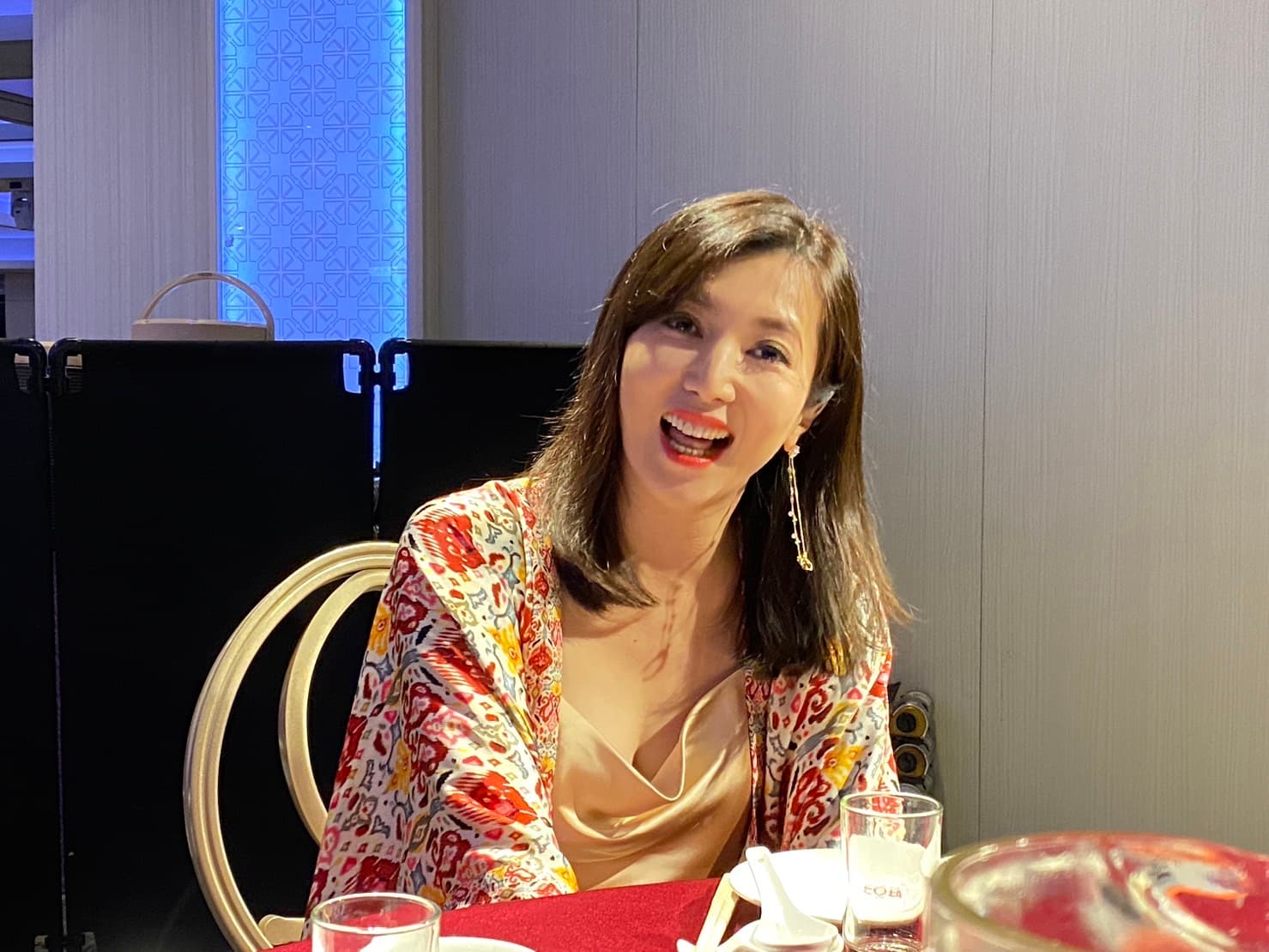 廖家儀特別從香港飛回台北參加殺青酒。(葉婉如攝)