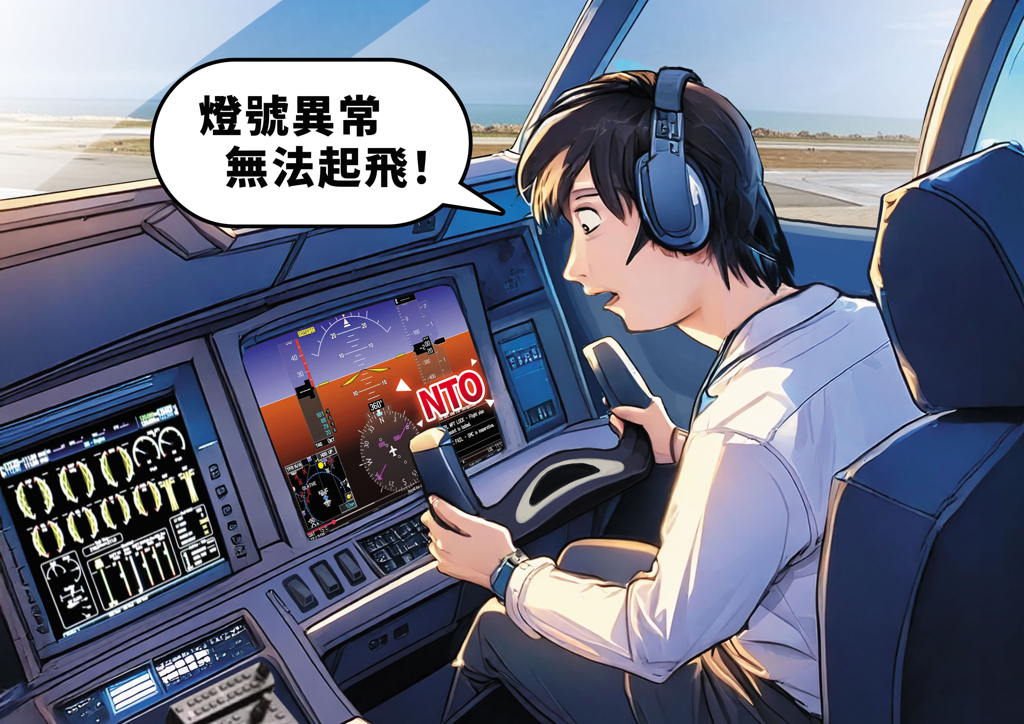 金門醫療專機曾因燈號異常無法飛航,但業界認為是「技術性停擺」。(示意畫面,AI繪圖Adobe Firefly生成,本刊美術組後製)