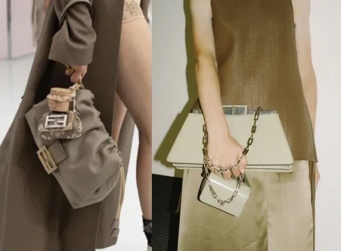 小廢包配上實用大包包,搭出一種新潮流。(FENDI)