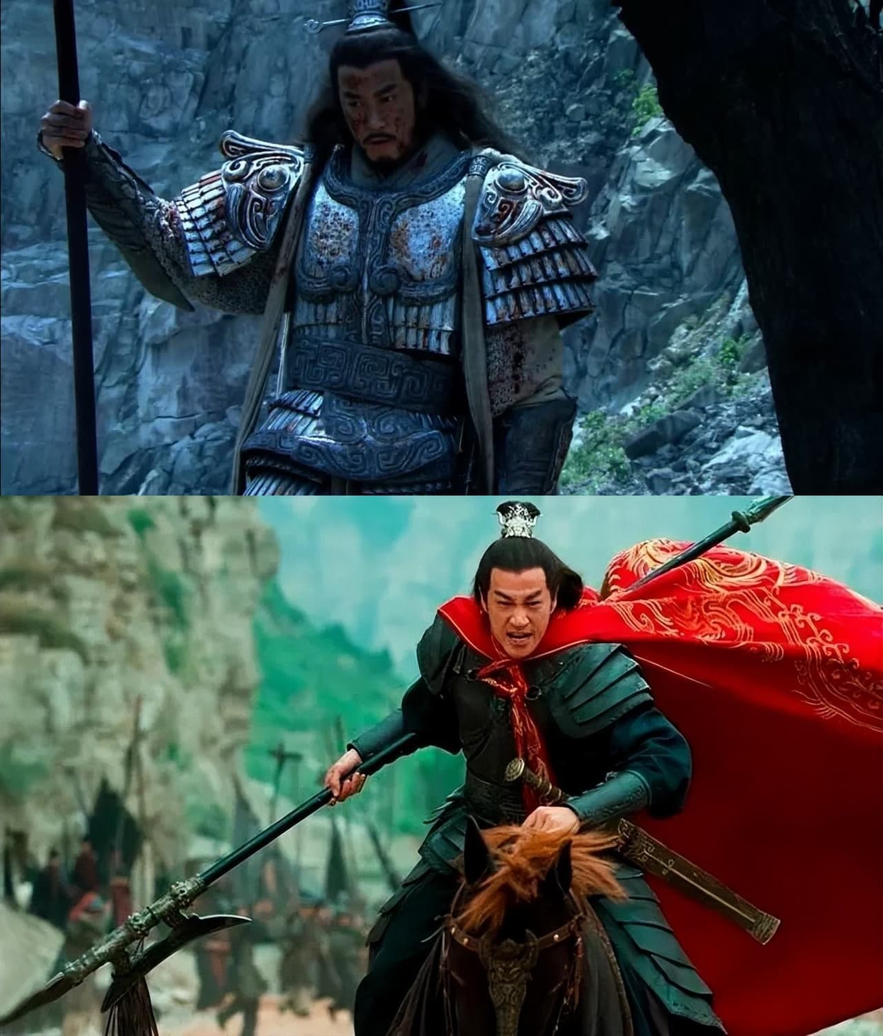 《楚漢傳奇》的「項羽」與《三國》的呂布何潤東都演過,都是歷史上戰神一類的人物。(微博圖片)