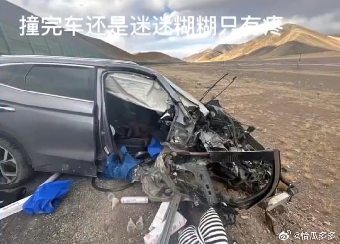 正妹自曝遭遇嚴重車禍事故。(翻自微博)