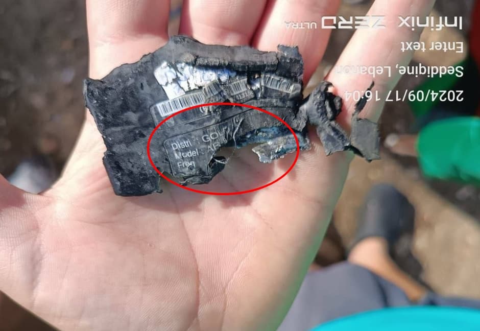 黎巴嫩真主黨成員爆炸的呼叫器來自台灣廠商金阿波羅。(翻攝自X)