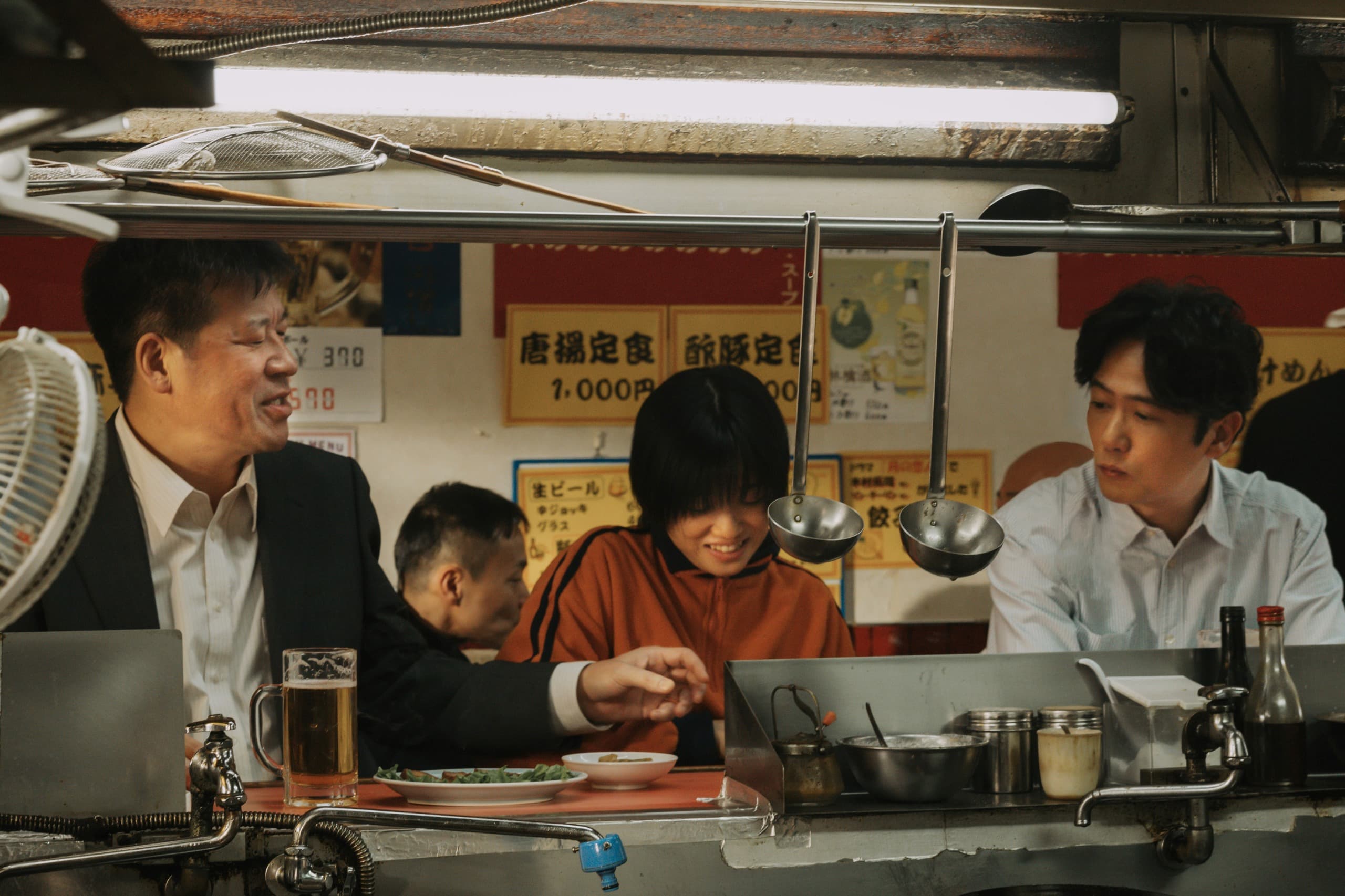 佐藤二朗(左起)、河合優實和稻垣吾郎在《那個女孩》裡有不少對手戲。(光年映畫提供)