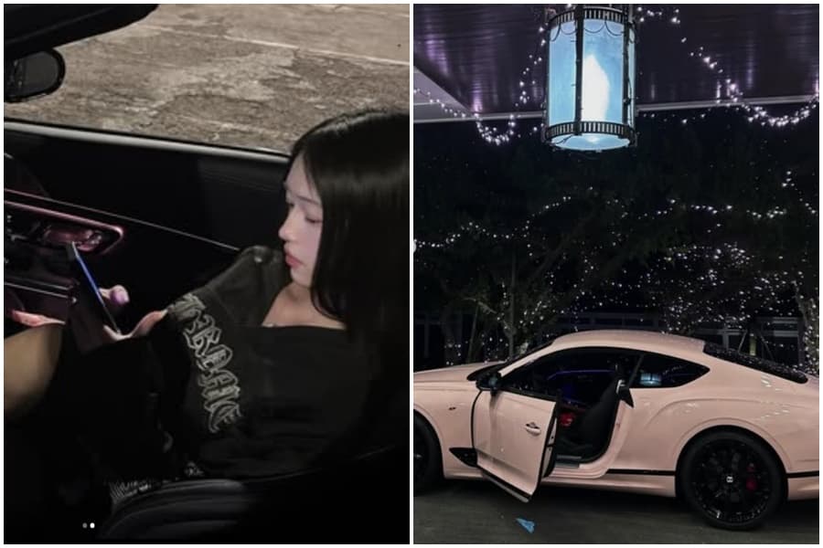 Michelle拍的車子引發網友關注。(翻攝IG@Michelle)
