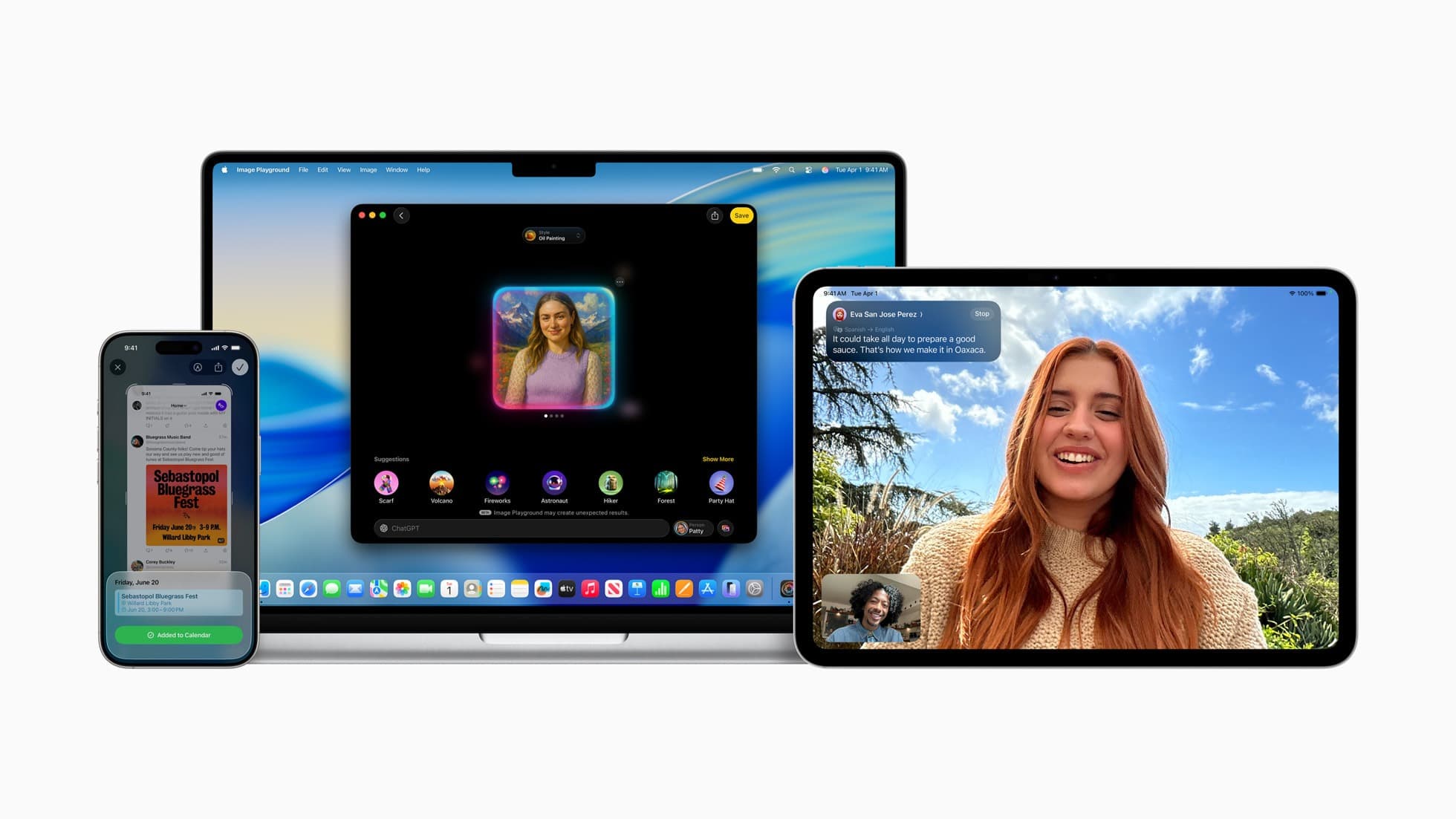個人智慧系統 Apple Intelligence 的新功能,將在 iPhone、iPad、Mac、Apple Watch 和 Apple Vision Pro 上推出。(翻攝Apple官網)