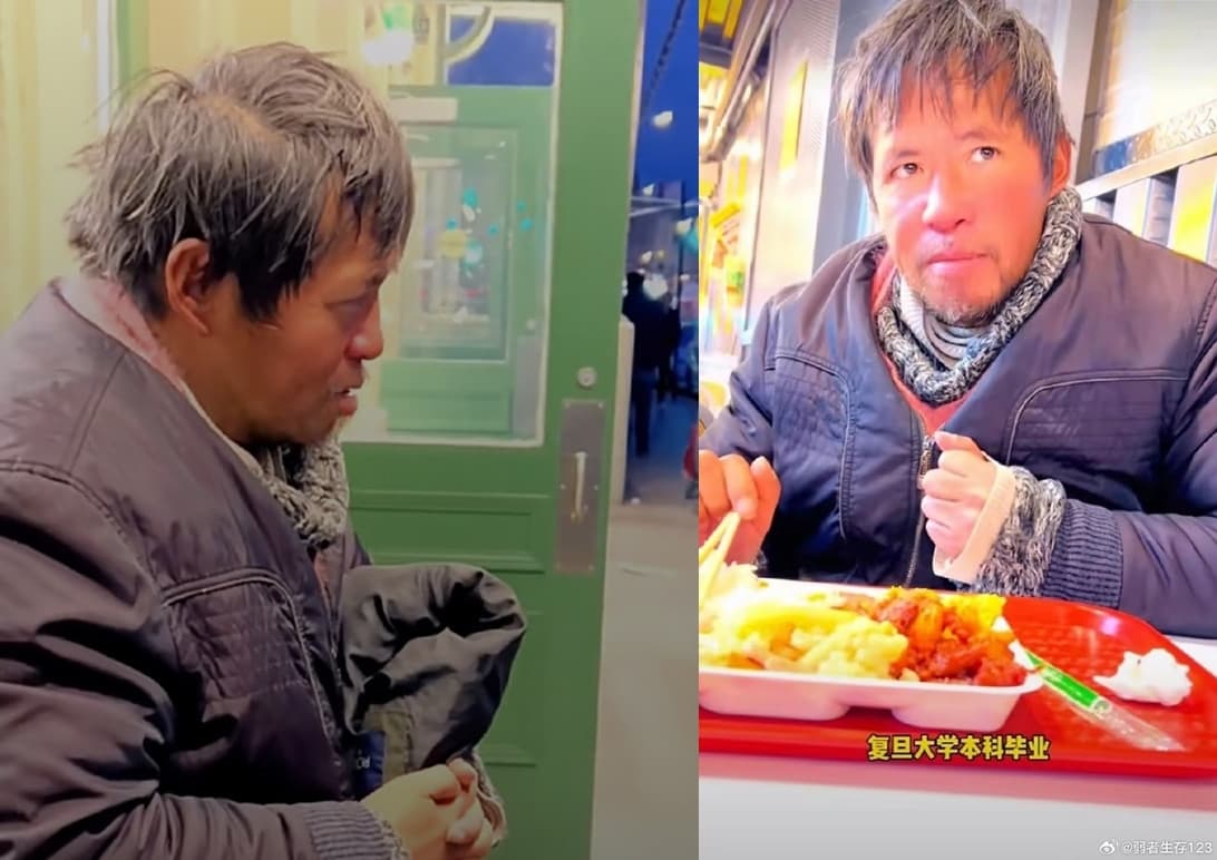 孫男雖然是留美博士,但因憂鬱症失業後流落街頭16年。(翻攝微博)