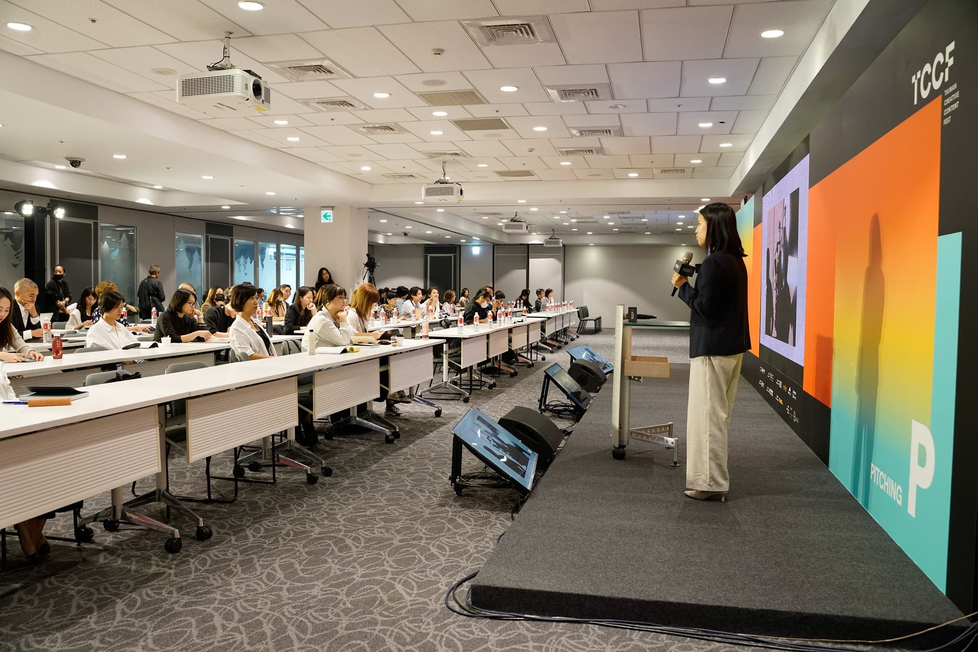 TCCF「PITCHING 提案大會」邀集多家國際影視單位機構來臺設獎。（文策院提供）