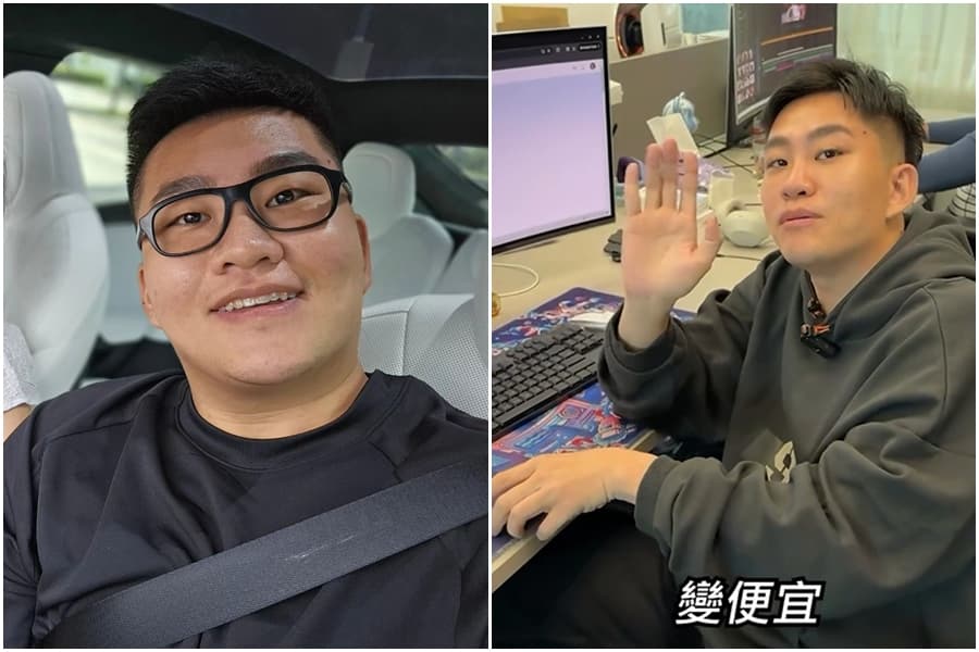 Joeman發布新短片爆瘦一圈(右圖),臉型消風了不少。(翻攝自Joeman臉書)