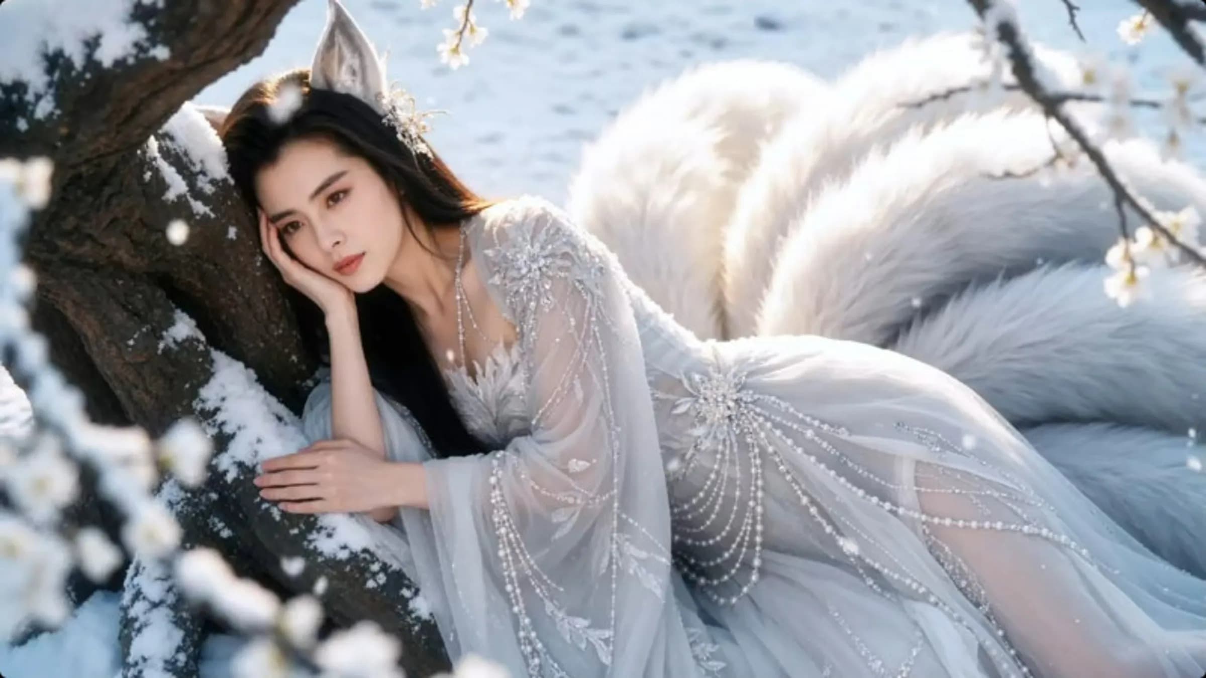 AI重現王祖賢《倩女幽魂》經典「聶小倩」造型,熟悉容貌再現。(翻攝微博)