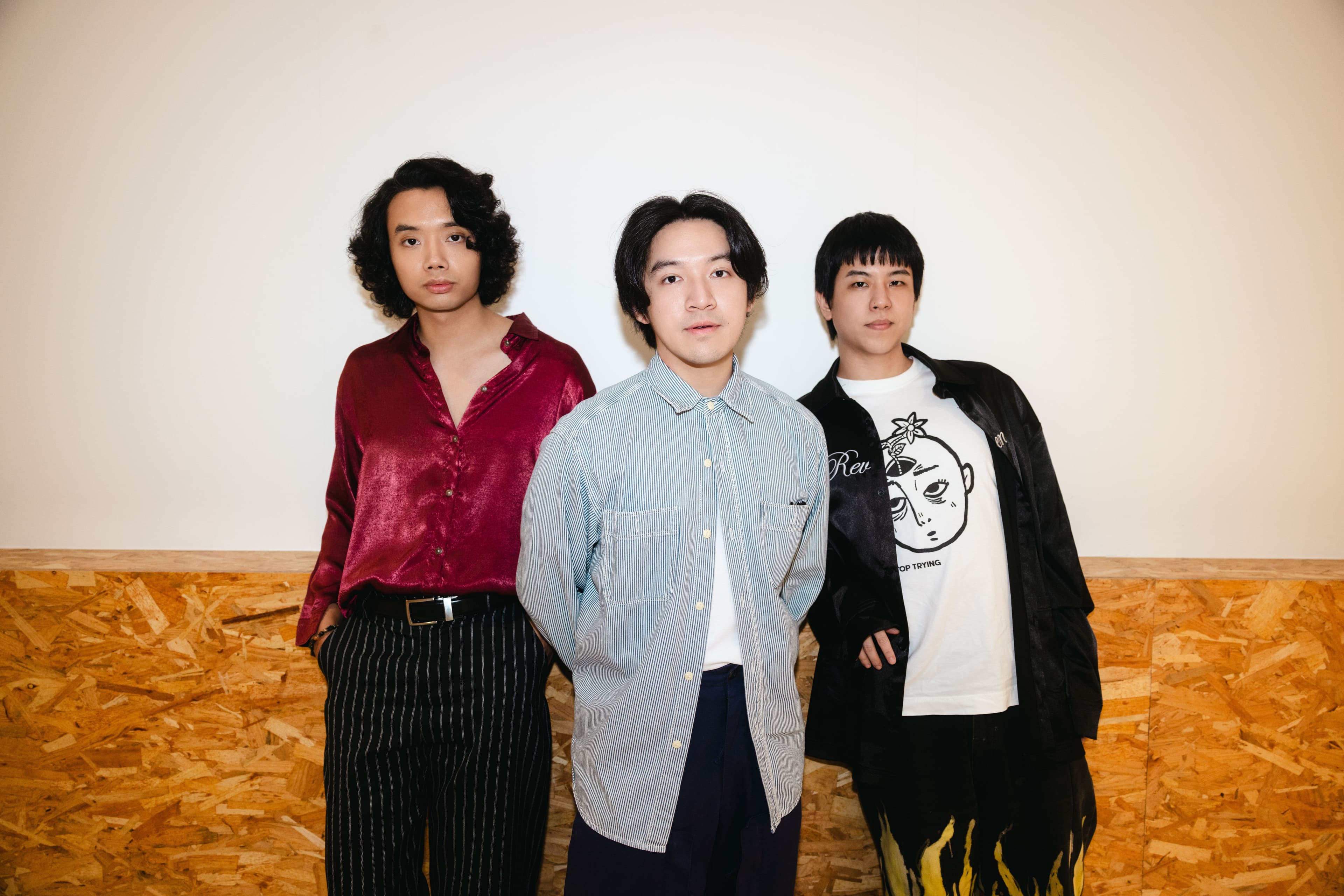 泰國樂隊Tilly Birds說如果拍BL劇,不管3人關係如何,「我們一定要在一起。」(B'in Live Entertainment提供)