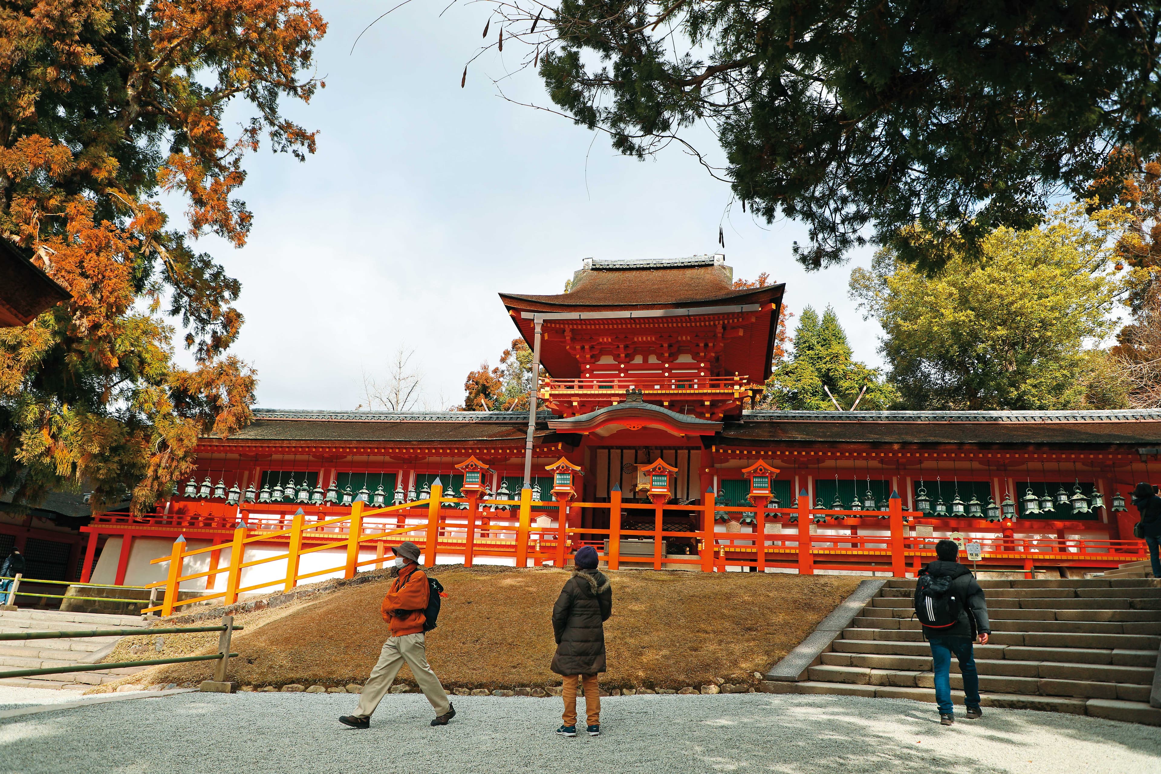 每隔20年就會進行「式年造替」的「春日大社」,在春陽映照下,顯得格外莊嚴神聖。