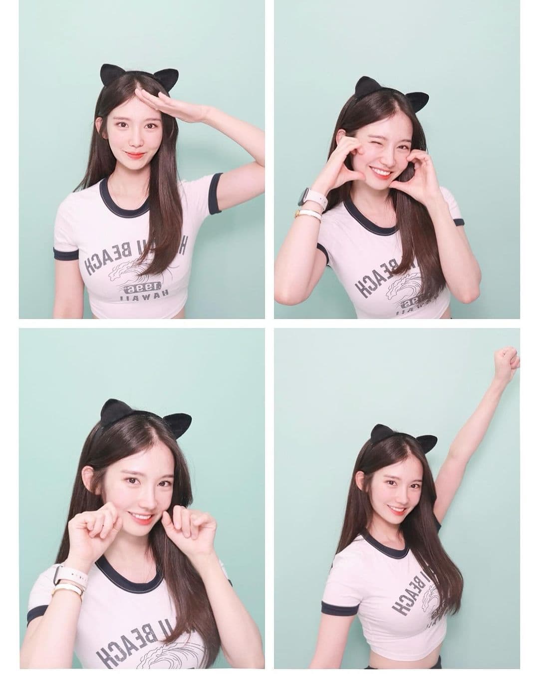 Nahyun Kim分享人生四格照,做出各種撒嬌姿勢。(翻攝IG@nahyunworld)
