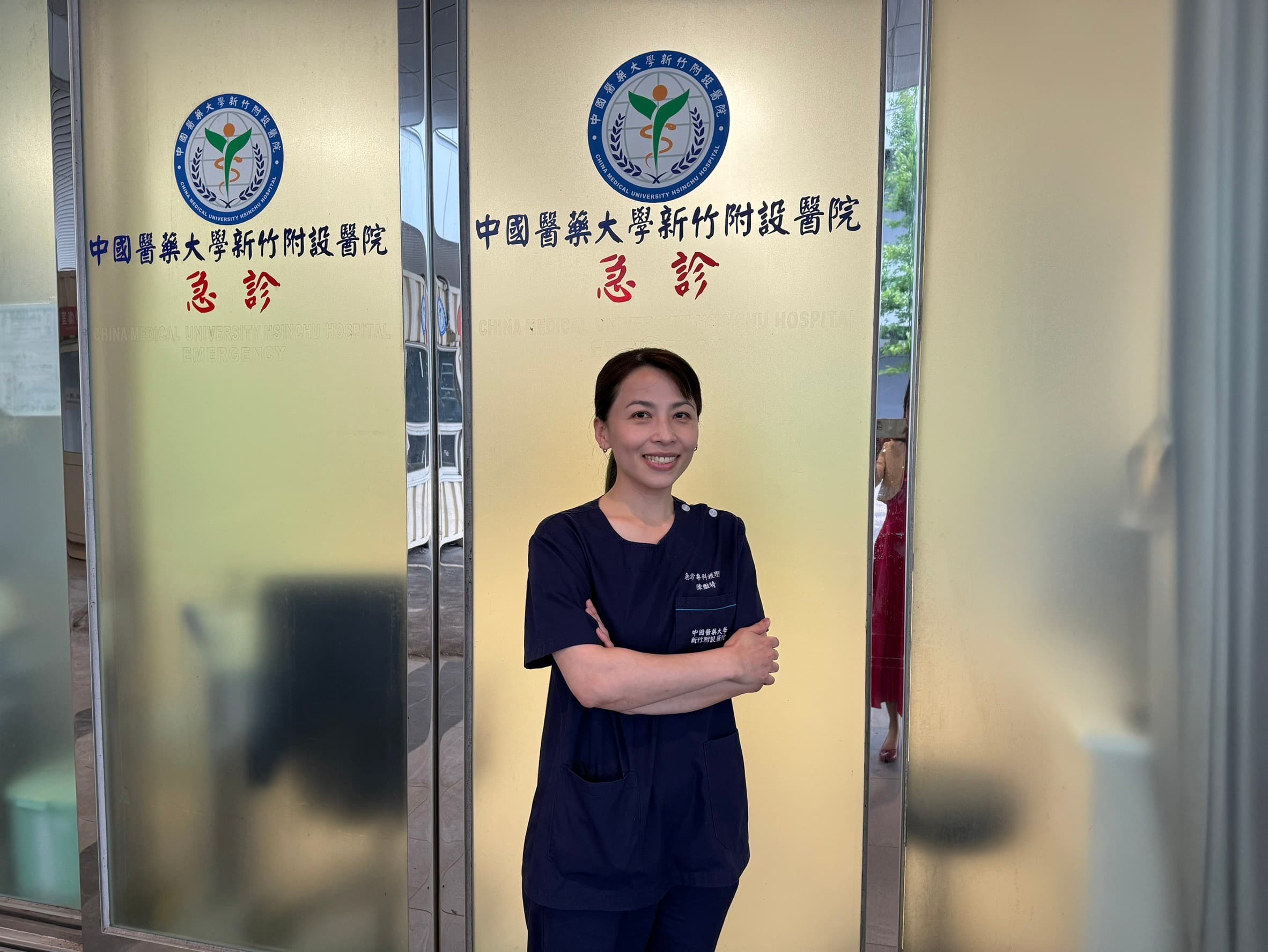 急診專科護理師陳豔晴。(中醫大新竹附醫提供)