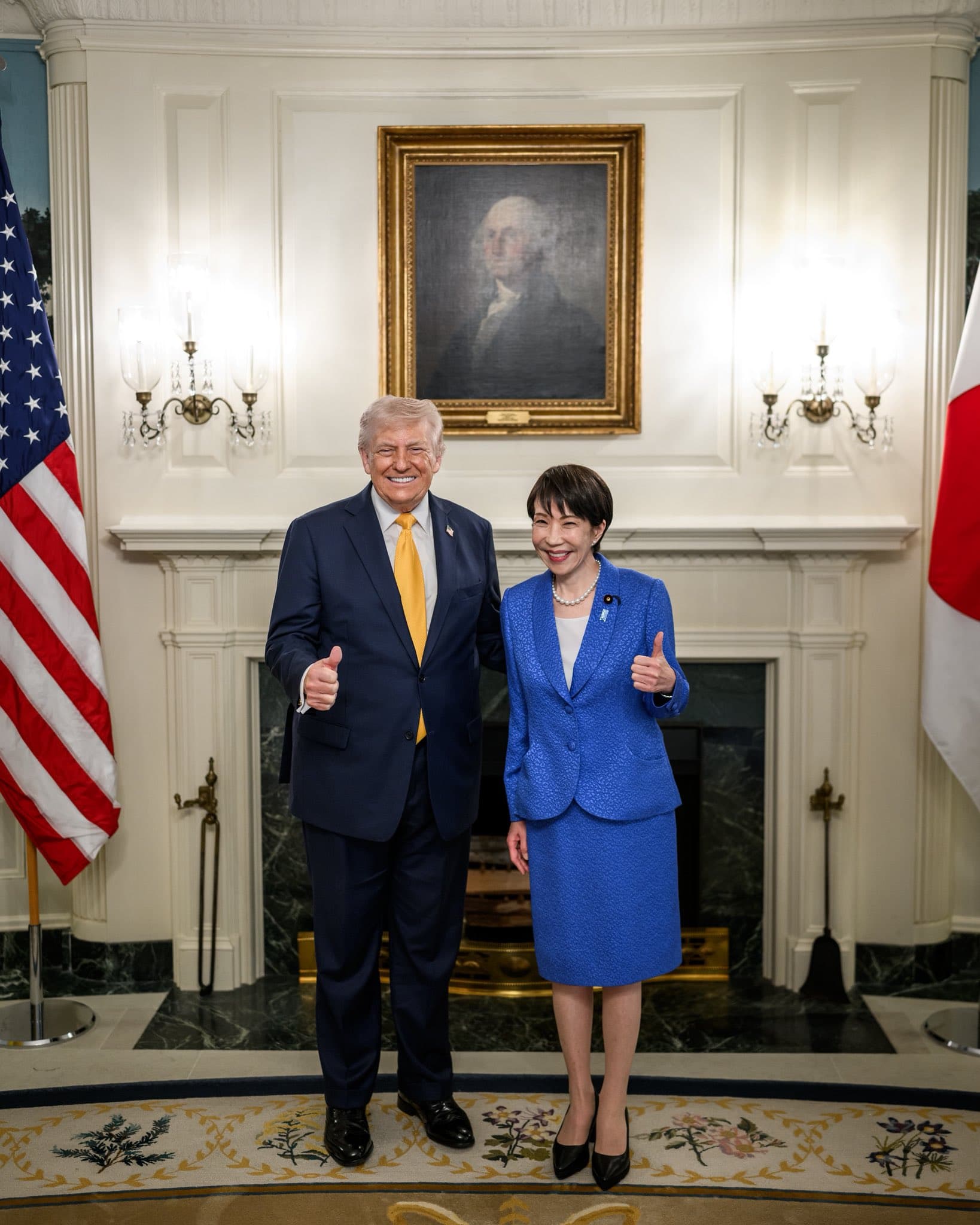 高市早苗於白宮會見川普。（翻攝X）