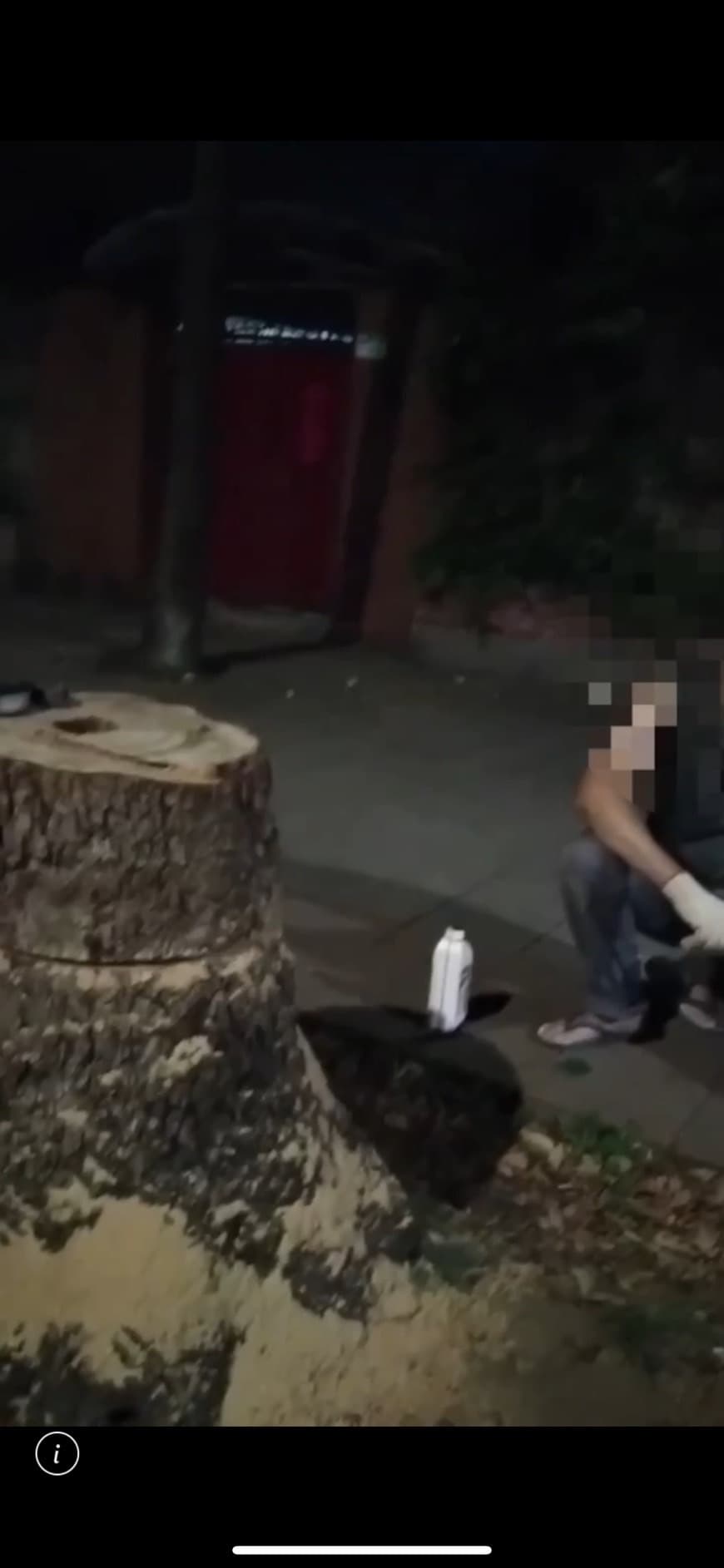 杜男鋸樹時曾被路人目擊,但他不以為意繼續鋸樹。(翻攝畫面)