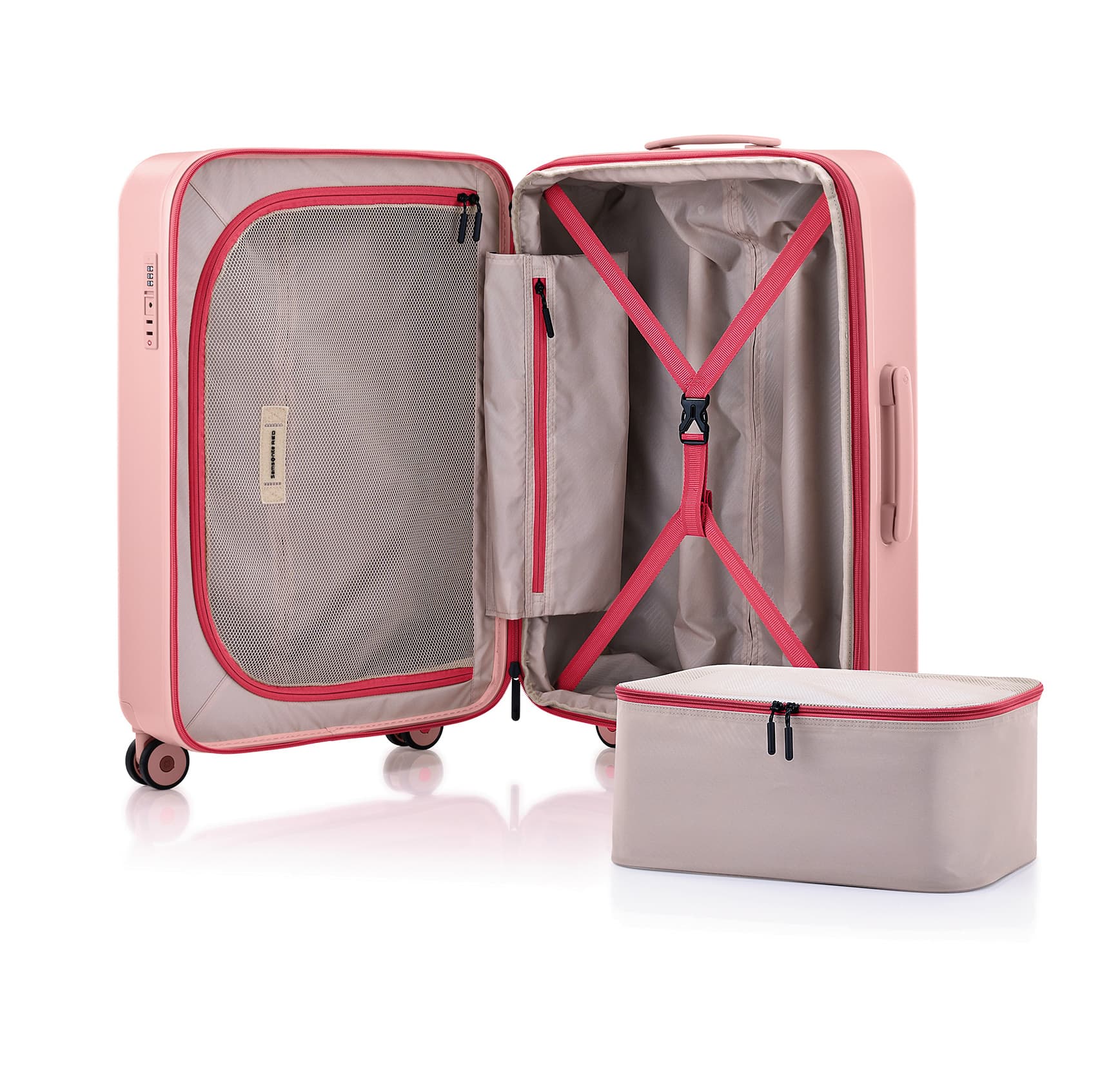 TOIIS OCEAN 25吋 & 28吋行李箱含大包收納袋。NT$9,800╱25吋、NT$11,000╱28吋(Samsonite提供)