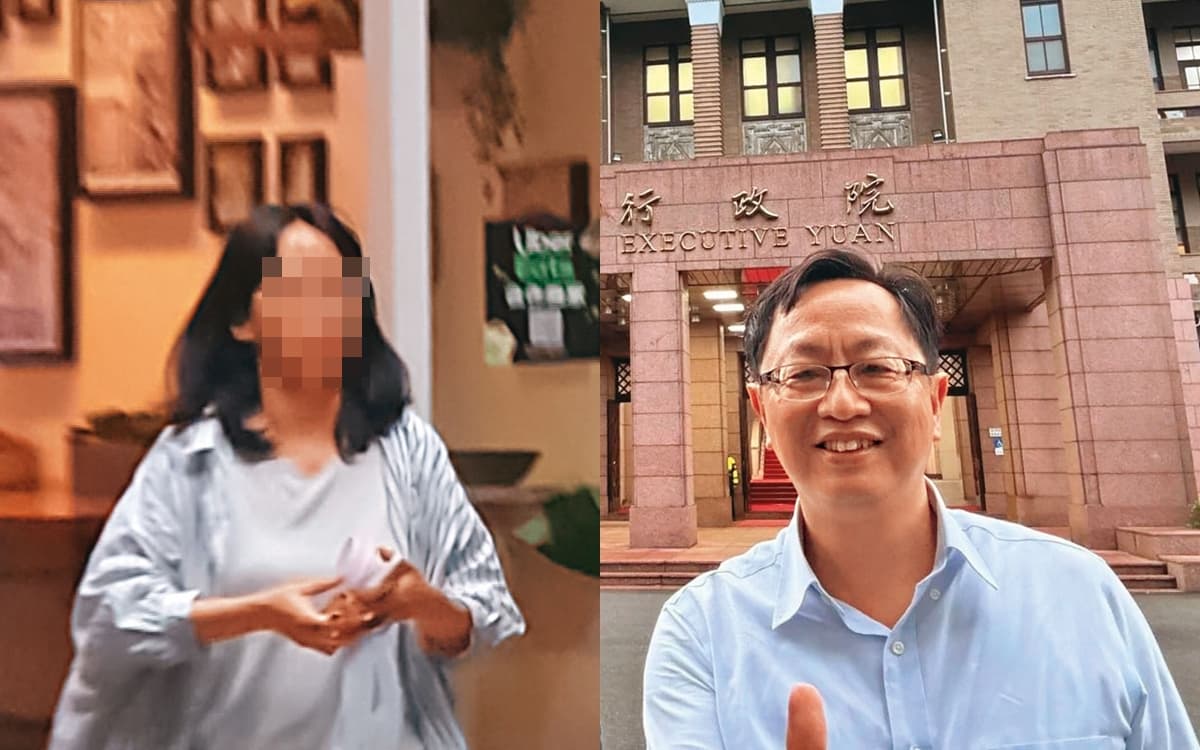 30年公務資歷的行政院祕書處長徐益梁（右，翻攝台北市室內設計裝修商業同業公會官網），被控與陳姓諮議（左）聯手欺壓職員，並爆不倫戀。