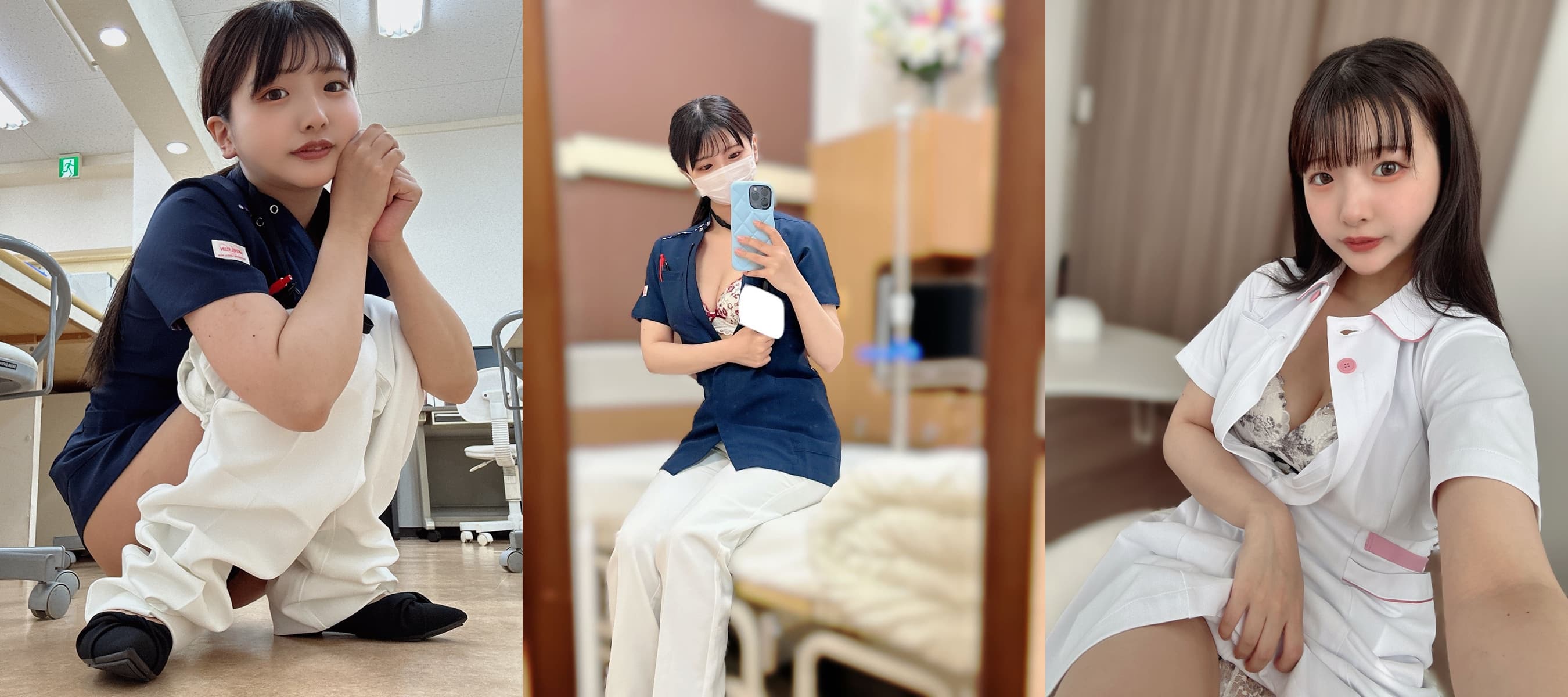 護理師趁沒人時在醫療場所內火辣自拍。(翻攝X@i_am_maashi)