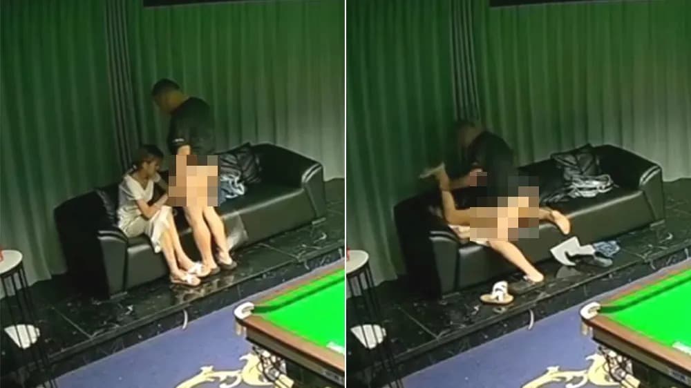 一名年約40歲的男客與正妹助教在撞球間愛愛，引發熱議。（翻攝自X）