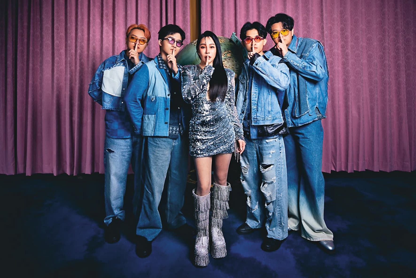 温嵐(中)與icyball冰球樂團合作的單曲〈一個吻的時間〉,新加舊的組合廣受好評。(翻攝自冰球樂團臉書)