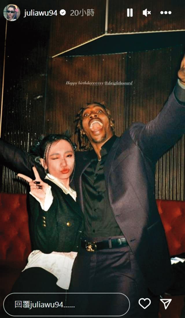 NBA籃球巨星魔獸(右)離開台灣後,社群退追台灣名人,只獨留吳卓源(左)一個。(翻攝自吳卓源IG)