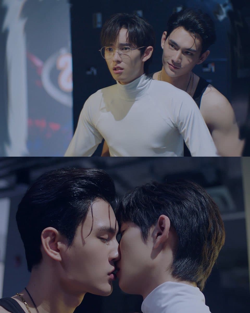 Pavel(上圖後)與Pooh是《極速戀人 Pit Babe the Series》的主CP,Pooh眼鏡戴與不戴有著不同變化。(翻攝Pit Babe the Series X)